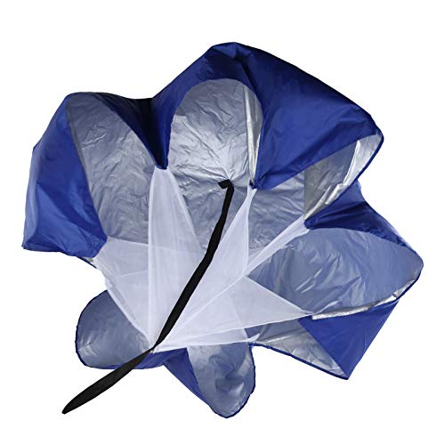 Running Parachute Speed Training, Speed Training Equipment Running Parachute Adjustable Waistband Pongee Coating Drag Running Speed Training Parachute for Sports (Blue)
