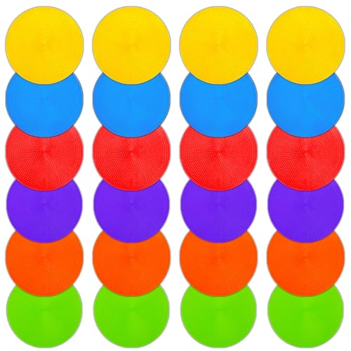 Poly Spot Markers 4inch/9 inch Non-Slip Rubber Agility Markers Flat Field Cones Floor Dots for Football, Soccer, Basketball Training Markers, School Activities, Exercise Drills, Social Distancing