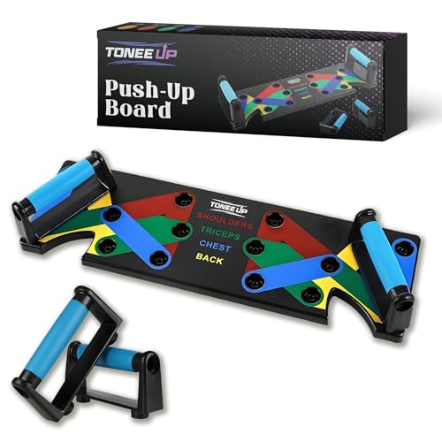 Push Up Board 9-in-1 Multi-Functional Workout Equipment for Home Pushup Board for Men and Women - Strength Training, Chest, and Arm Exercises Burn Fat & Build Muscle
