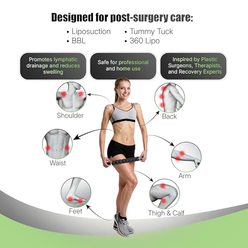 Post Liposuction Massager Stick, Lymphatic Drainage Massager, Post Lipo Surgery, Quality Material, Ridges & Grooves, Post-Op Recovery, Leg Cramps, Ideal Liposuction Recovery Supplies, Luxadar (Green)