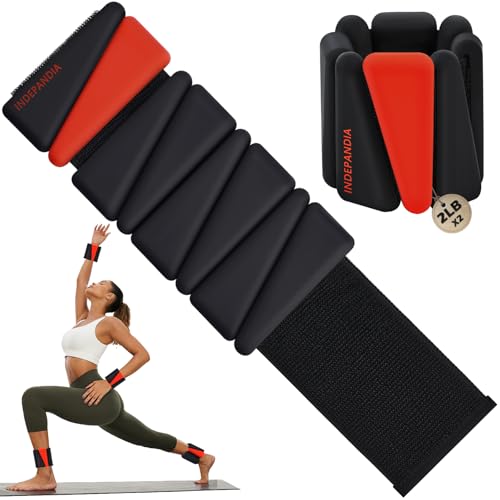 Wrist Ankle Weights for Women & Men, 2lbs/4lbs Adjustable Weighted Bangles to Boost Calorie Burn & Strength, Arm & Leg Weights for Pilates, Yoga, Walking, Barre, Gym & Home Workout - color: Black & Red, size: 4 Lbs Pair (2 Lbs Each)