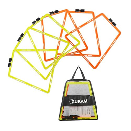 Trapezoid Agility Rings for Speed Training & Agility Footwork Training Speed Hurdles Ladder with Carrying Bag