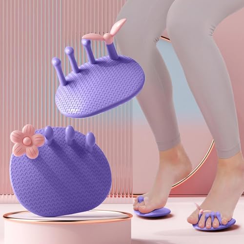 Foot Arch Trainer Massager, Toe Stretcher, Calf and Glute Exercise Tool, Feet Massagers to Improve Foot Bunion Toe Training Thin Calves Legs Purple