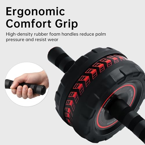 Ab Roller Wheel for Abs Workout - Core Strength Training Equipment for Home Gym with Knee Pad, Abdominal Exercise Wheel for Men and Women