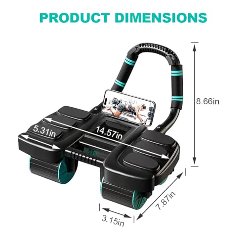 2026 New Automatic Rebound Ab Roller Wheel with Elbow Support & 4-Wheel Design - Core Exercise Equipment for Home Gym, Abdominal Workout Machine for Men/Women, Belly Fat Burner,Portable Fitness Roller Wheel
