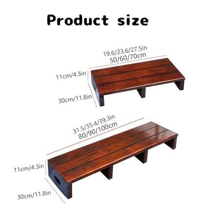 Wooden Platform, Indoor Wooden Step Stool with Non Slip Pads, Step for Outside, Stepping Platform for Adults & Elderly, No Assembly Required, Safety Stepping Stool for Bathroom, Kitchen, Bed(90