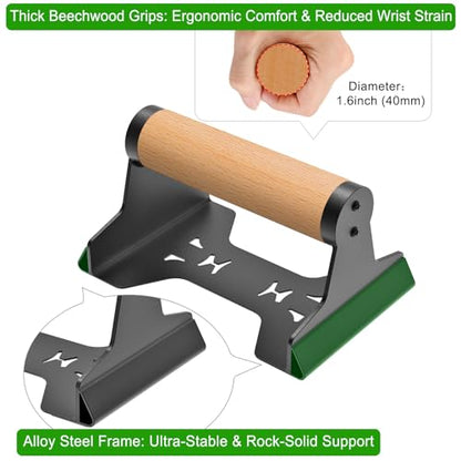 SELEWARE Wood Push Up Bars Steel Calisthenic Parallette Bars Handstand Bars - color: C: Wood Grip (7.3"L x 4"H)