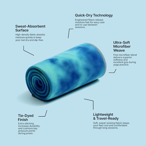 Pilates Mat Towel with Bag | Yoga Towels for Hot Yoga Non Slip | Gym Towels for Women | Sweat Towels for Gym | Big Towels | Workout Towels for Gym Sweat | Yoga Matt | Extra Large Towels