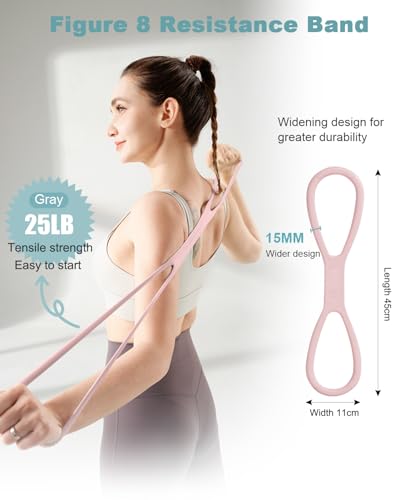 Resistance Bands Non Slip Elastic Stretch Bands for Men Women - color: Pink