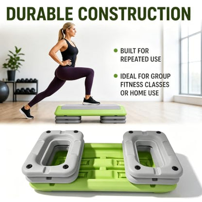 Aerobic Step Platform Height Adjustable Workout Step - color: Double-layer Base-Avocado