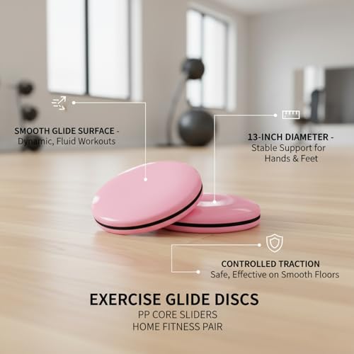 Exercise Glide Discs, 13-Inch PP Core Sliders for Smooth Floors, Home Fitness Pair (1 Pair)