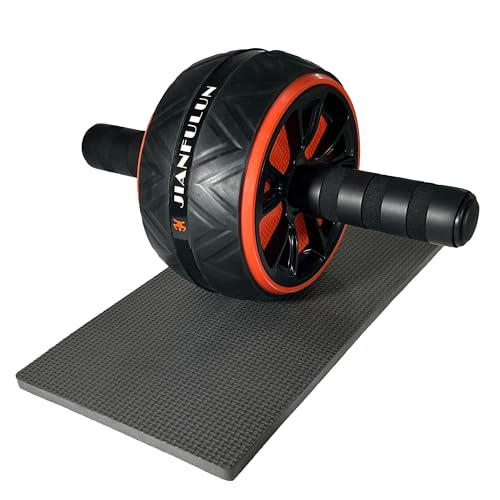Ab Roller Wheel for Core & Abdominal Strength Workout - Portable Home Gym Exercise Equipment with Non-Slip Handles & Knee Pad for Men & Women