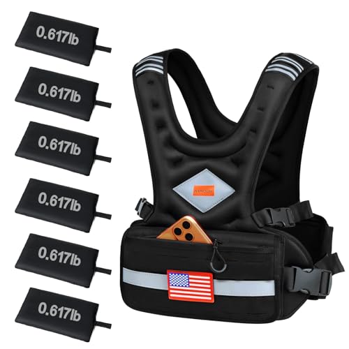 Weighted Vest Woman & Men, 6-10lb/8-20lb/8-30lb Adjustable weighted Vest With Pockets & Reflective Strips for Walking, Running, Hiking,Rucking, Workout, Strength Training - size: 6-10LB