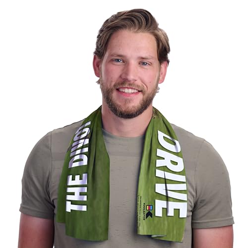 Dual Purpose Cooling Towel – UPF 30 Sun Protection, Chemical-Free Evaporative Cooling for Hot Weather, Sports, Workouts & Outdoor Activities - color: Golf Divot Drive