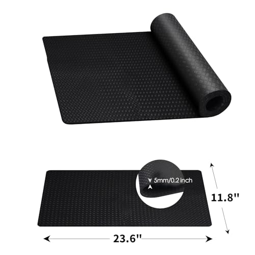 Stepwaver 2 Pack Double Non-Slip Workout Mat for Ellipse Leg Exerciser, 23.6" × 11.8" 0.2" Thick Ellipse Machine Mat, Exercise Mats for Under Desk Ellipticals
