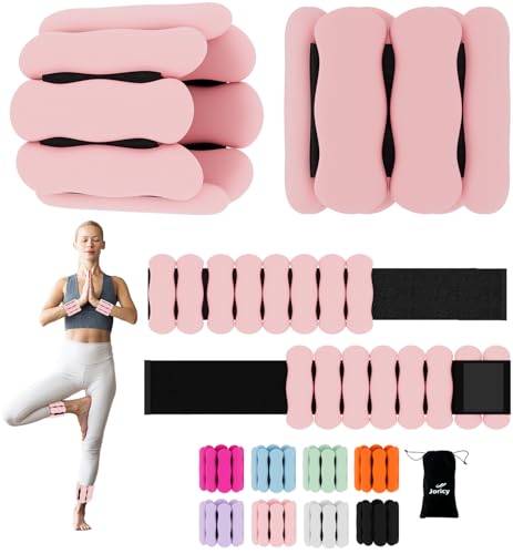 Ankle Weights Wrist Weight for Women Men, Set of 2, 1 lb/2 lb Each - color: Pink, size: 1lb each weight (2lbs Pair)