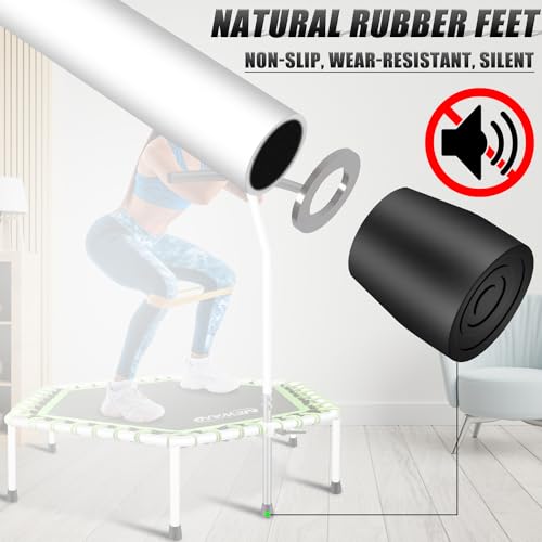 Newan 48'' Fitness Trampoline with Adjustable Handle Bar, Silent Trampoline Bungee Rebounder Jumping Cardio Trainer Workout for Adults - Max Limit 330 lbs - color: Green