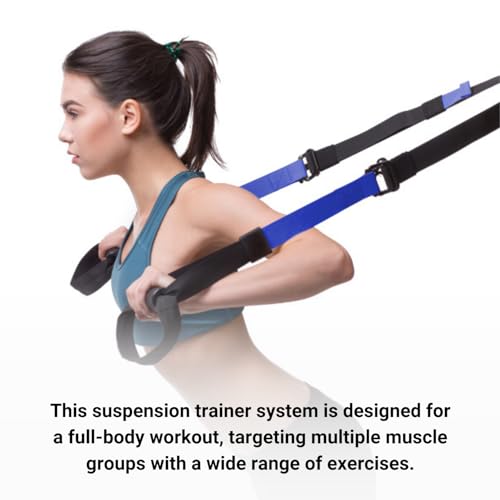 Suspension Trainer System for Full Body Workout, Adjustable Straps