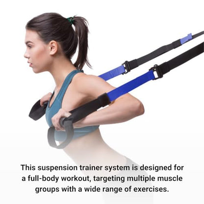 Suspension Trainer System for Full Body Workout, Adjustable Straps