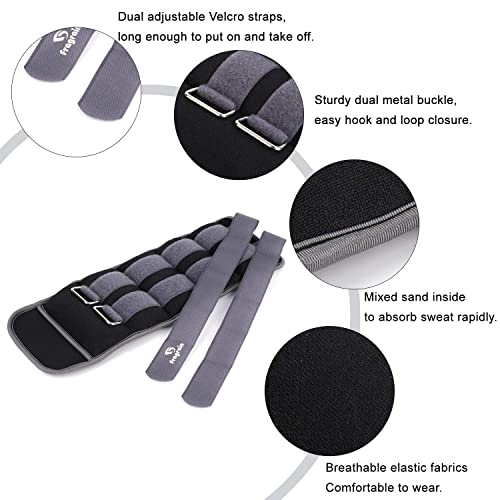 Ankle Weights for Women, Men and Kids - 1/2/3/4/6/8/10/12/15/20 LBS 1 Pair Strength Training Wrist/Leg/Arm Weight with Adjustable Strap for Jogging, Gymnastics, Aerobics, Home Fitness, Physical Therapy - style: 15Lbs Pair (7.5lb x 2) - Grey