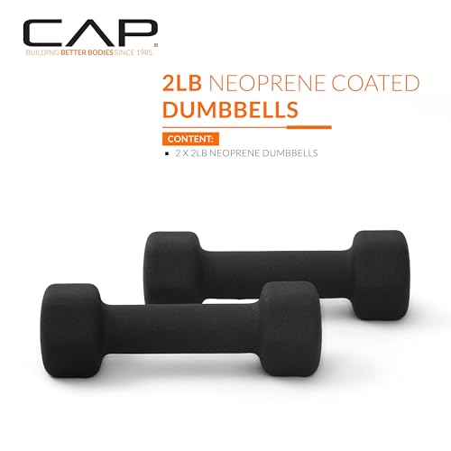 CAP Barbell Neoprene Dumbbell Weights Pairs & Sets | Black - style: 2 lb Pair