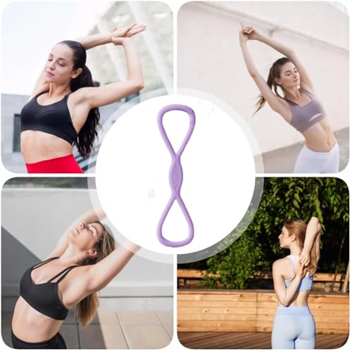 Stretch Fitness Band Portable Body Stretching Tension Rope - color: Purplle, size: 15 lb