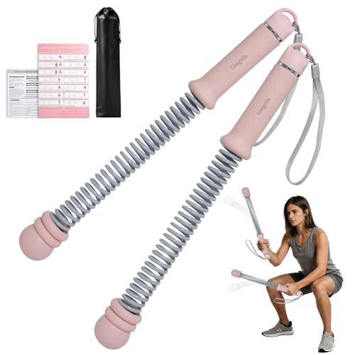 Cordless Battle Rope, Adjustable Weights Ropeless Battle Ropes for Home Gym, Portable Silent Battle Rope Sticks with Storage Bag & Training Poster, Perfect for HIIT & Strength Training (Pink) - color: Pink