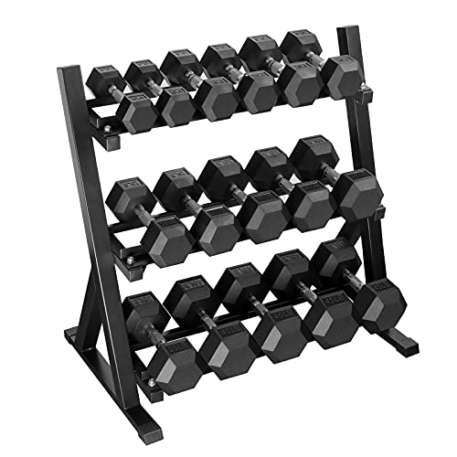 Hex Dumbbells Rubber Coated Cast Iron Hex Black Dumbbell Free Weights for Exercises - style: 15 Pounds / Pair