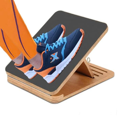 Foldable Calf Stretcher, Portable Wooden Slant Board for Calf Stretching Physical Therapy, Adjustable Foot Incline Board for Squat Stretch, Ankle Leg