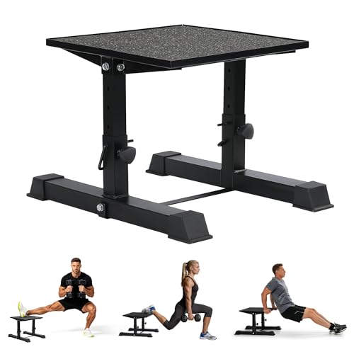 Garvee Plyometric Jump Box, 15/17/19/21 Inch Adjustable Plyo Box, Anti-Slip Fitness Exercise Step Up Box with Safety Lock for Home Gym Training, Conditioning Strength Training