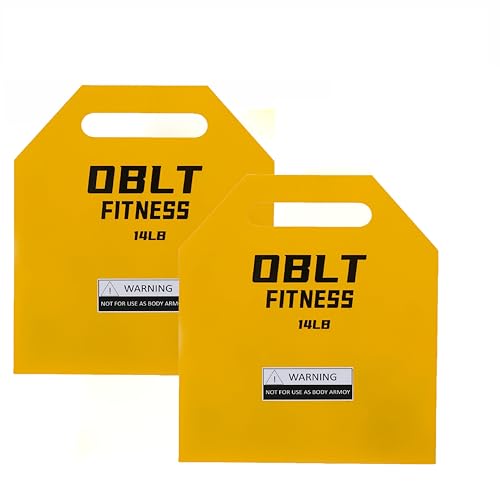 OBLT Weight Vest Plates - Vest Plates for Full-Body Strength Training, 5.5/9.3/14/19 LBS Weighted Vest Plates Suitable Crossfit,Outside and Fitness Man& Women Training - color: Yellow