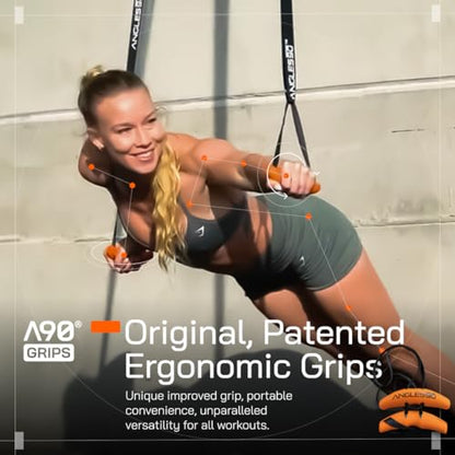 Original Pull-Up Grips - Lat Pulldown Attachment - T-Bar Row & Cable Machine - D Handle - Forearm Strength Trainer - Gym Equipment - Exercise Equipment - Grip Strength Trainer