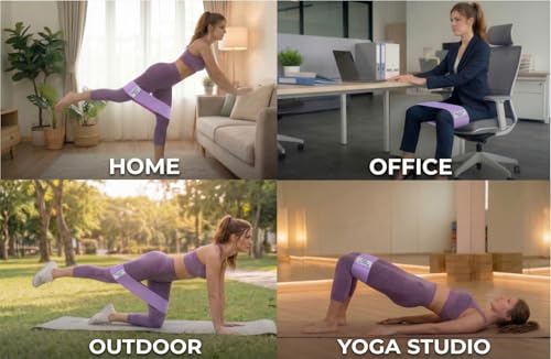 Premium Fabric Resistance Bands, 3 Levels, Non-Slip Booty Bands | Includes guidance cards, workout tracker and carry bag for glutes, thighs, hips, butt, home and gym training.