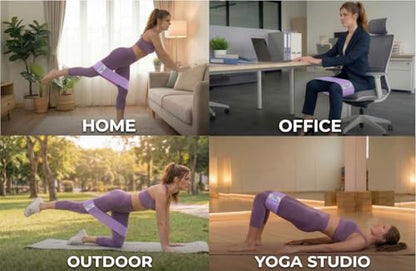 Premium Fabric Resistance Bands, 3 Levels, Non-Slip Booty Bands | Includes guidance cards, workout tracker and carry bag for glutes, thighs, hips, butt, home and gym training.