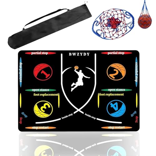 Portable Basketball Training Mat - Agile Stepping Training mat, designed for all ages with anti slip and silent features to improve speed, strength, and coordination | Indoor/Outdoor Practice mat with Portable Bag