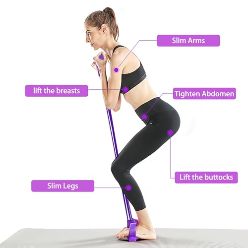 Multi-Function Tension Rope Band & Pedal Puller Resistance Band, 6-Tube Elastic Yoga Pedal Puller Resistance Band, for Abdomen/Waist/Arm/Leg Stretching Slimming Training