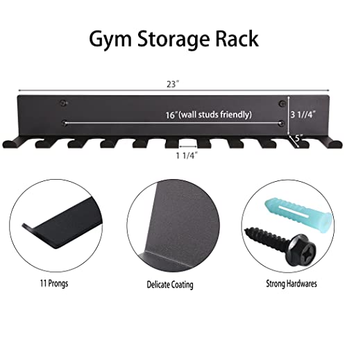 Multi-Purpose Gym Equipment Storage Rack Resistance Bands Storage Hanger Barbell Rack Heavy Duty Gym Rack for Exercise Bands, Lifting Belts and Jump Ropes - color: Black