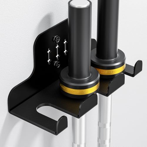 JNIHEEP Barbell Wall Holder,Olympic Barbell Hanger,Home Gym Bar Wall Rack - color: Black 3 hooks