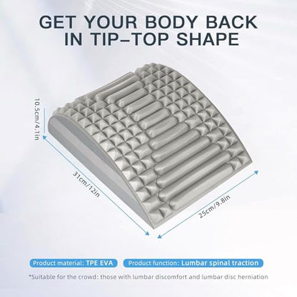 Refresh - Neck & Back Stretcher, Neck Stretcher Posture Corrector, Lumbar Stretcher for Neck Pain Relief, Lower Back, Upper Back and Shoulder (Gray)
