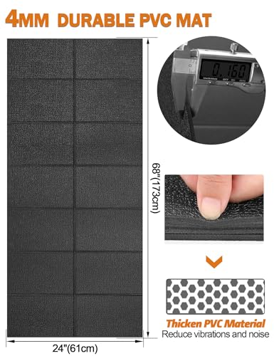 Treadmill Mat 68"x24", WERCHO Foldable Walking Pad Mat for Carpet Hardwood Floors 4mm Heavy-Duty Exercise Equipment Mat for Treadmil Pad,Spin Bike, Elliptical Trainer, Home, Gym