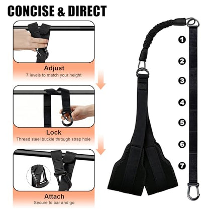 Pull Up Assistance Bands for Home Gym, 4 Adjustable Resistance Bands for Pull Ups and Strength Training, with Foot Rests, Extension Strap, Suitable for Beginners, Full-Body Workouts