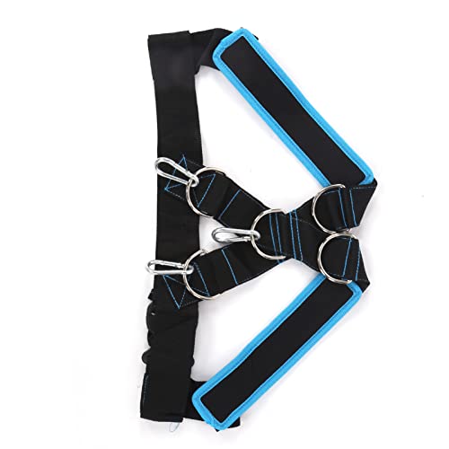 Weight Bearing Shoulder Strap Pulling Sled Harness Vest Black, Adjustable Nylon with Metal Buckle - Padded Comfort, Durable Design, Ideal for Resistance Training and Agility - color: Black Blue