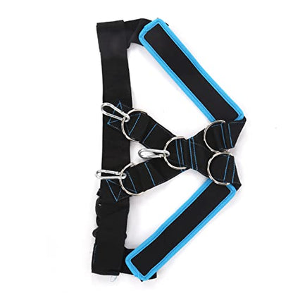 Duty Weight Bearing Shoulder Strap Pulling Sled Harness for Resistance Training and Workouts in and Blue