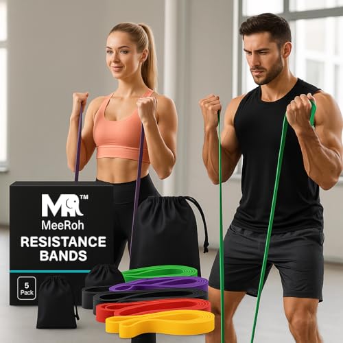 MeeRoh Pull Up Assist Band – Heavy Duty Resistance Band for Pull Ups – Premium Calisthenics Equipment for Home Gym – Assisted Pull Up Bands for Strength Training, Mobility & Pullup Bar Doorway Use