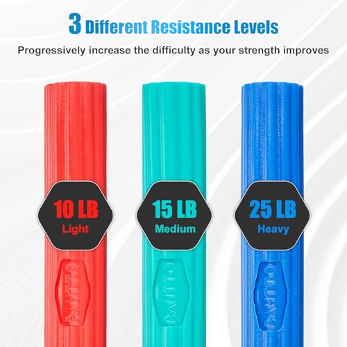 Flexible Resistance Bar for Physical Therapy, Resistance Exercise Twisting Bar for Tennis Elbow, Tendonitis Pain Relief & Grip Strength Improve - color: Blue- Heavy, 25 LBS