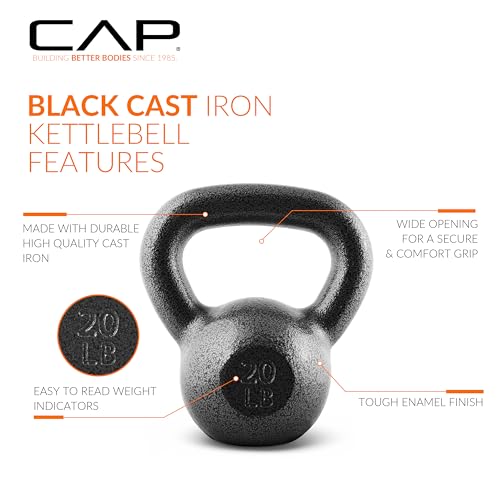 CAP Barbell Cast Iron Kettlebell - Singles and Sets, Multiple Weight Choices - size: 20.0 Pounds