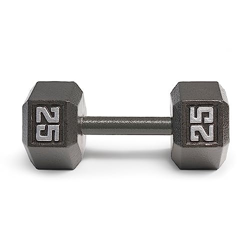 Marcy Cast Iron Hex Dumbbells Collection - Available size from 3-lb to 100-lb, SOLD INDIVIDUALLY - style: 25lbs