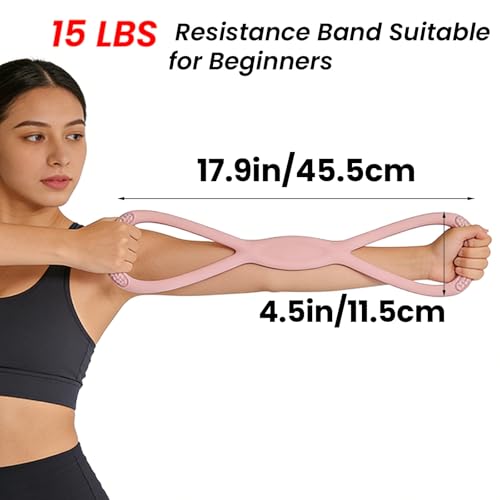Figure 8 Resistance Band, Figure 8 Resistance Bands for Women Men,Resistance Band Figure for Working Out, Non-Slip Handles, Home Gym, Yoga & Physical Therapy