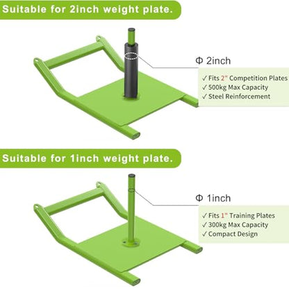 Kipika Weight Sled, Workout Sled, Fitness Strength Training Sled, Speed Training Sled for Athletic Exercise, Speed Improvement, Easily Through Obstacles, Suitable for 1" & 2" Weight Plate - color: A- Green