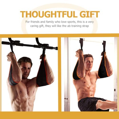 Hanging Ab Straps for Pull up Bar, Orange Black Sturdy Ab Toning Belt Adjustable Suspension, Professional Hanging Gym Strap for Home and Daily Core Strength Training